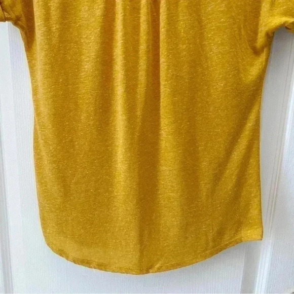 Ricki’s Linen Blend  T-Shirt Loose Fit V Neck Short Sleeve Sunflower Yellow XS - Picture 11 of 16